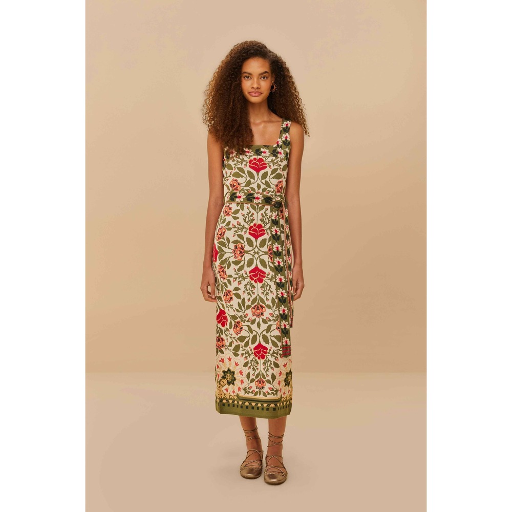 FARM Rio Sand Garden Tapestry Knit Dress Size XLGARDEN TAPESTRY SAND / XL
